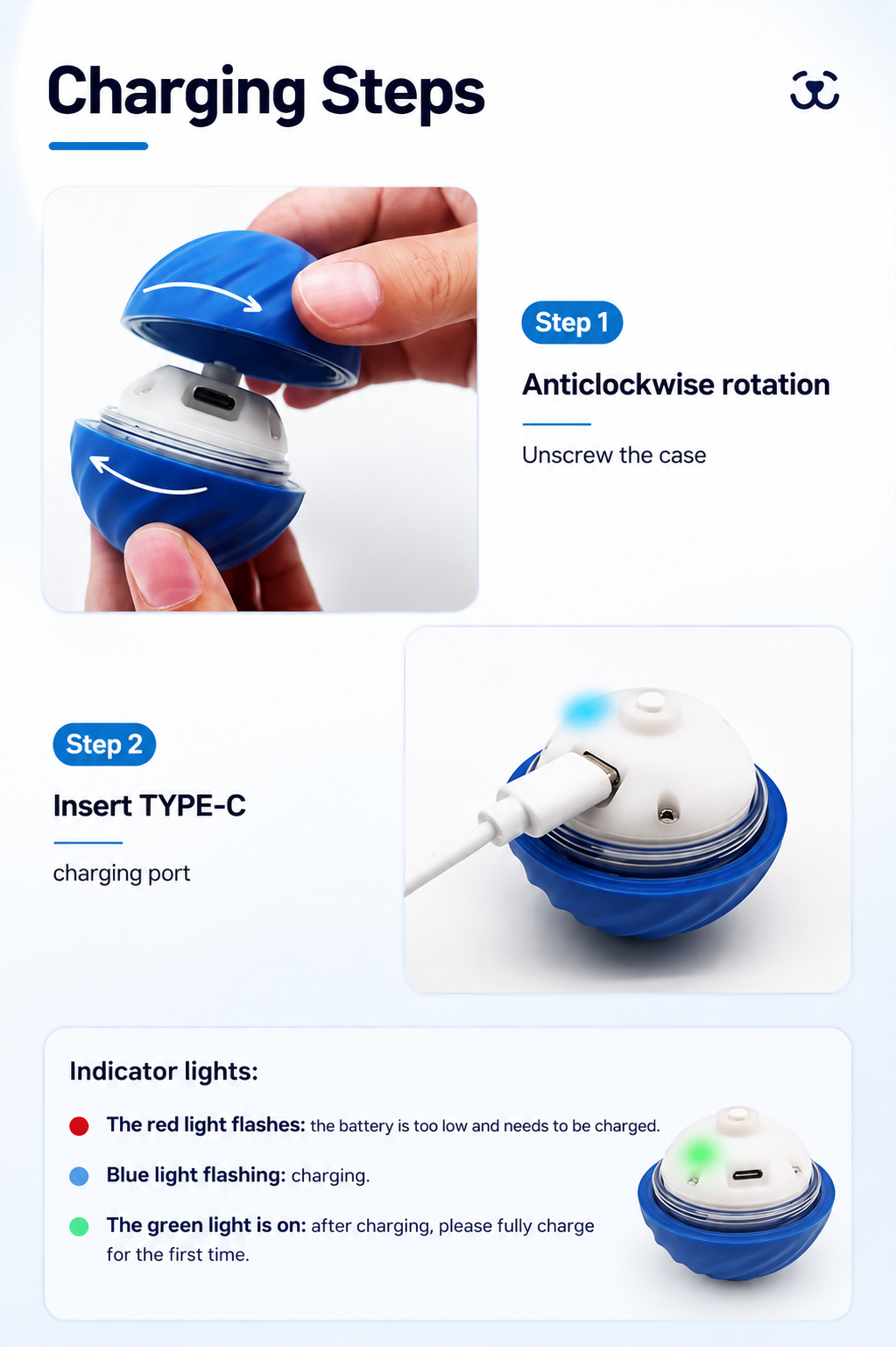 Smart Rolling Ball for Dogs & Cats – Interactive Self-Moving Pet Exercise Toy