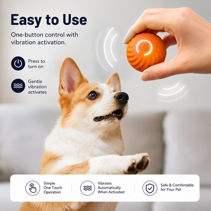 Smart Rolling Ball for Dogs & Cats – Interactive Self-Moving Pet Exercise Toy